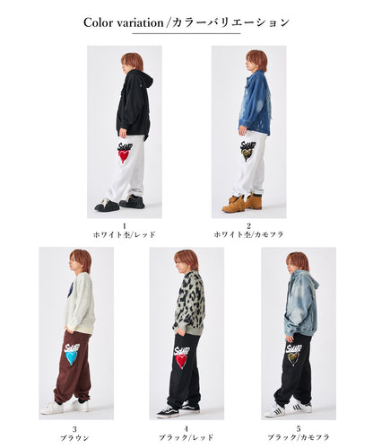 ハートサガラ刺繍パンツ