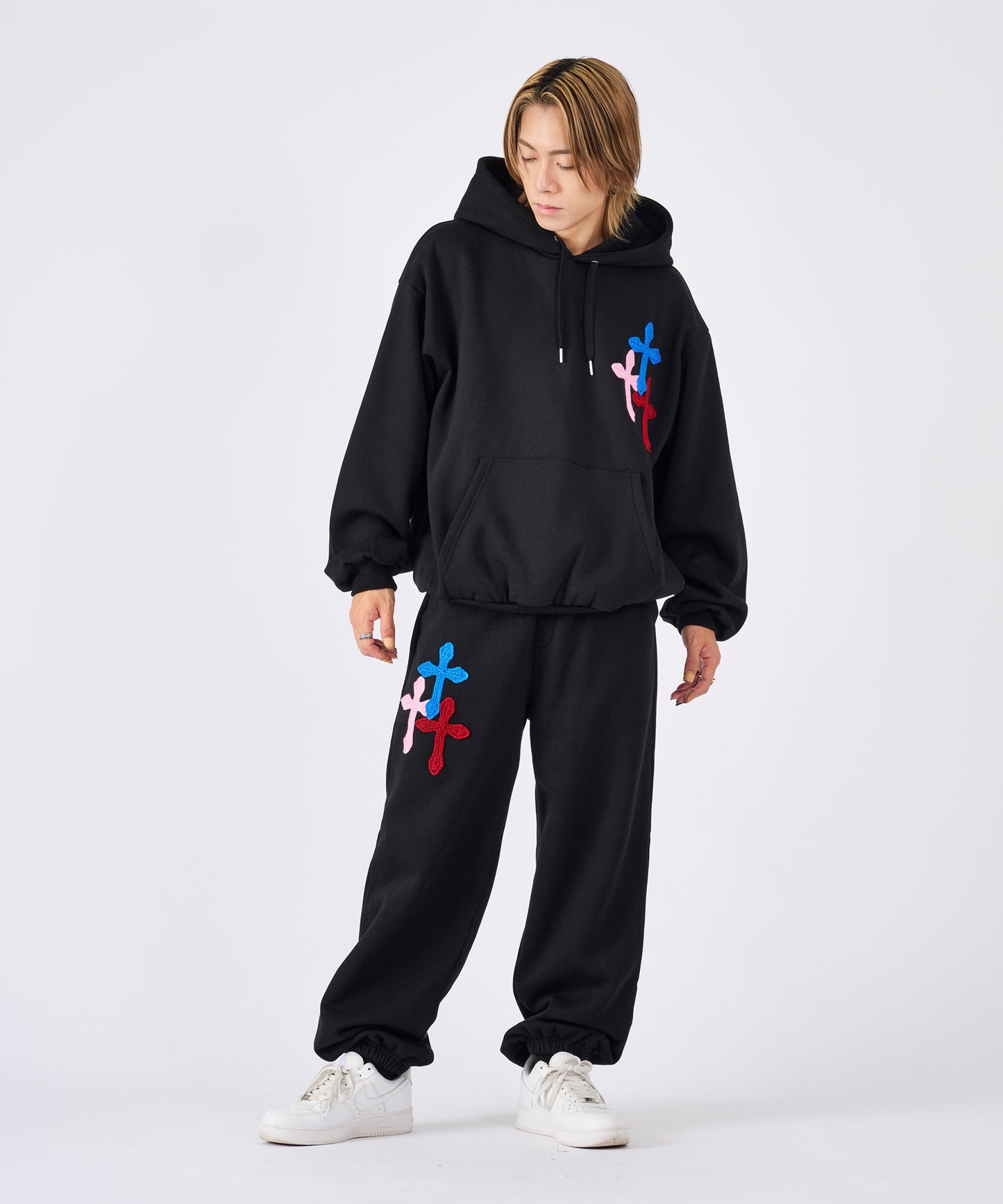 極太糸クロス刺繍セットアップ