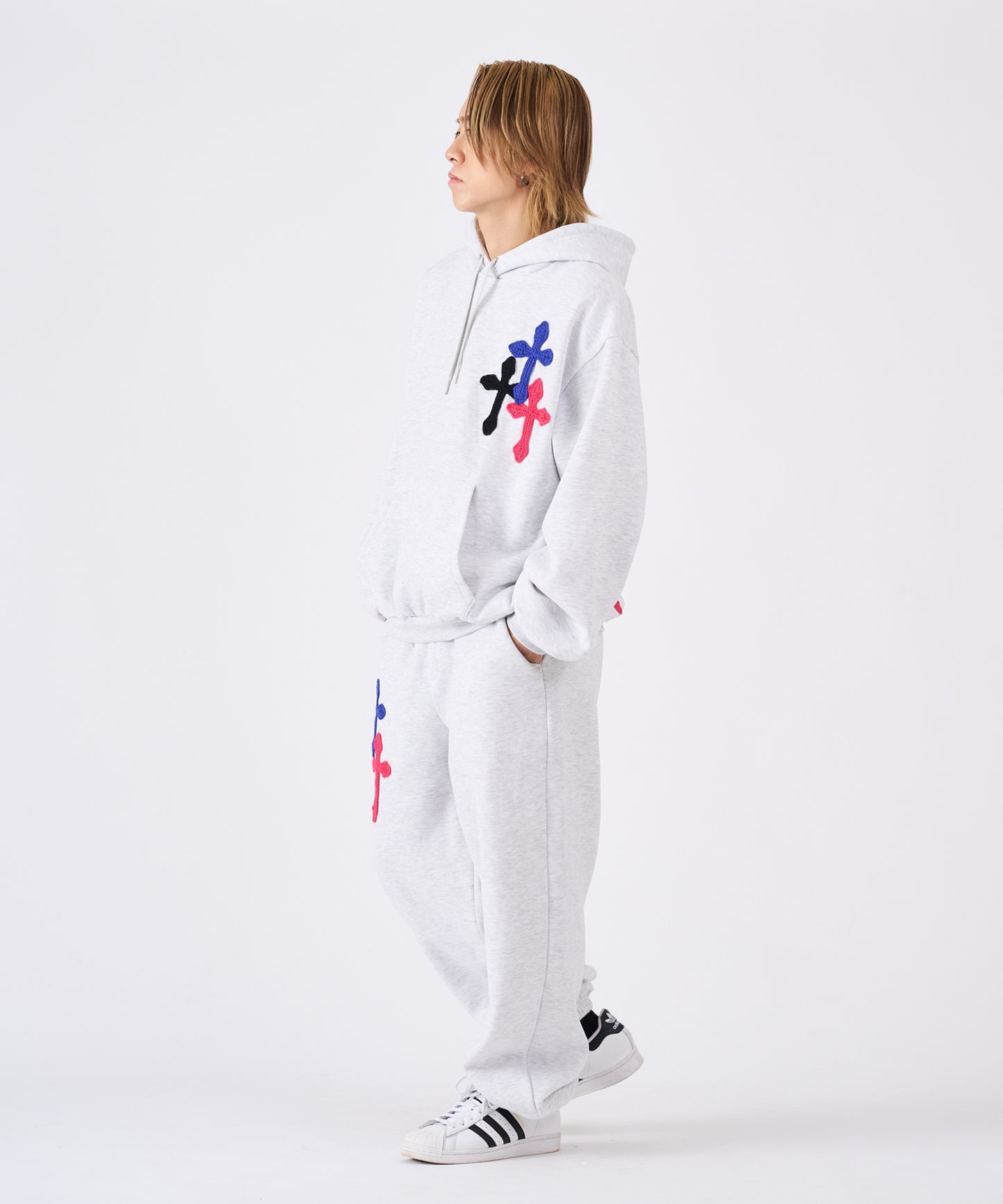 極太糸クロス刺繍セットアップ