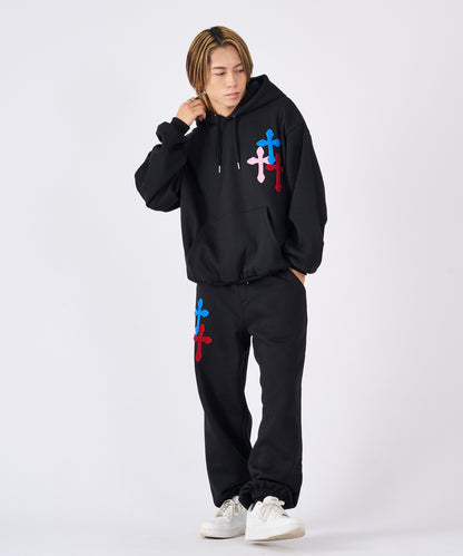 極太糸クロス刺繍セットアップ