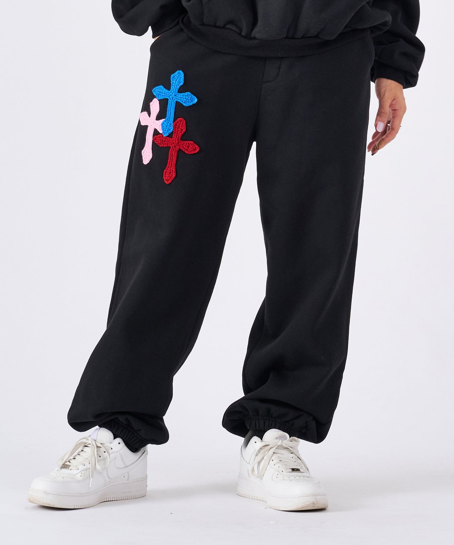 極太糸クロス刺繍スウェットパンツ