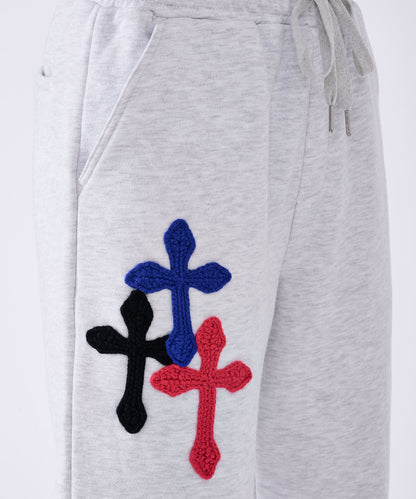 極太糸クロス刺繍スウェットパンツ
