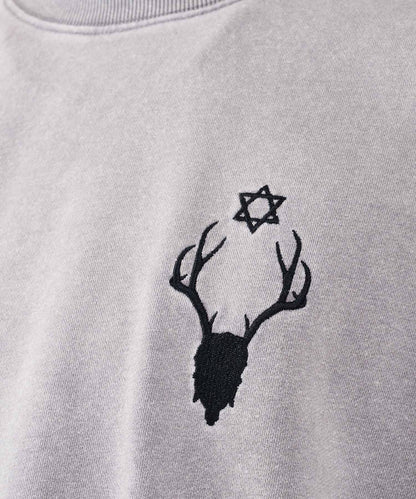 スカルアートアップリケカットオフトレーナー