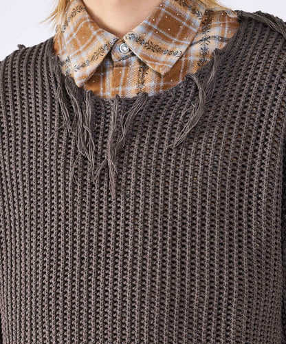 透かし編みグランジニット