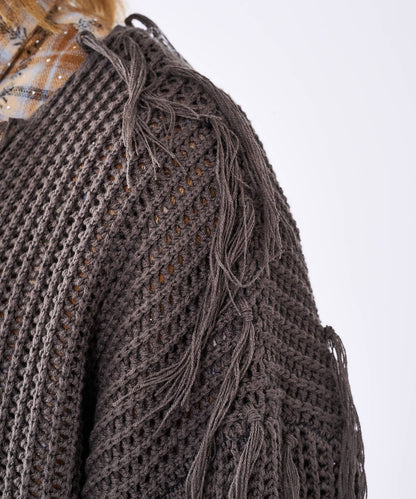 透かし編みグランジニット