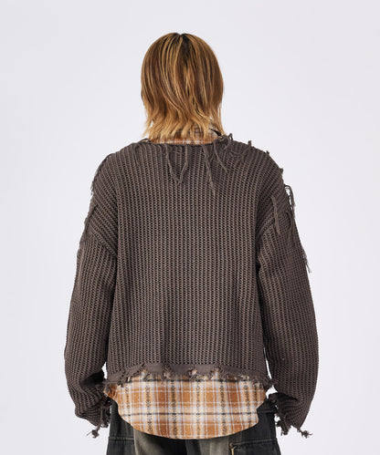 透かし編みグランジニット