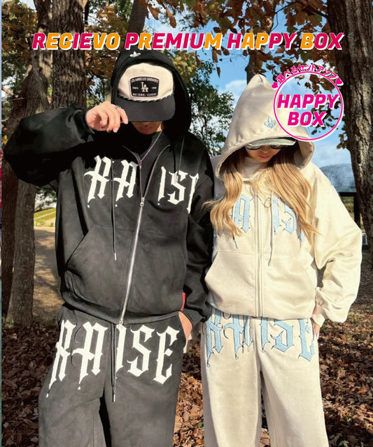 【HAPPY BOX】カットスエード　サガラ刺繍セットアップ
