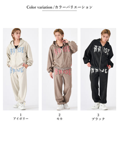 カットスエード　サガラ刺繍セットアップ