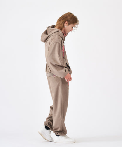 カットスエード　サガラ刺繍セットアップ