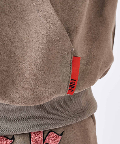 カットスエード　サガラ刺繍ZIPパーカー