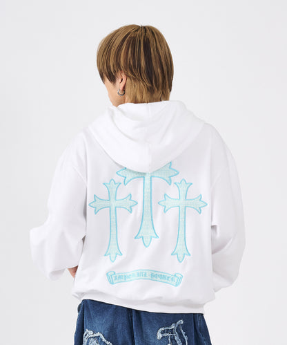ツイードクロスアップリケZIPパーカー