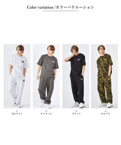 ハートワンポイントロゴ刺繍セットアップ