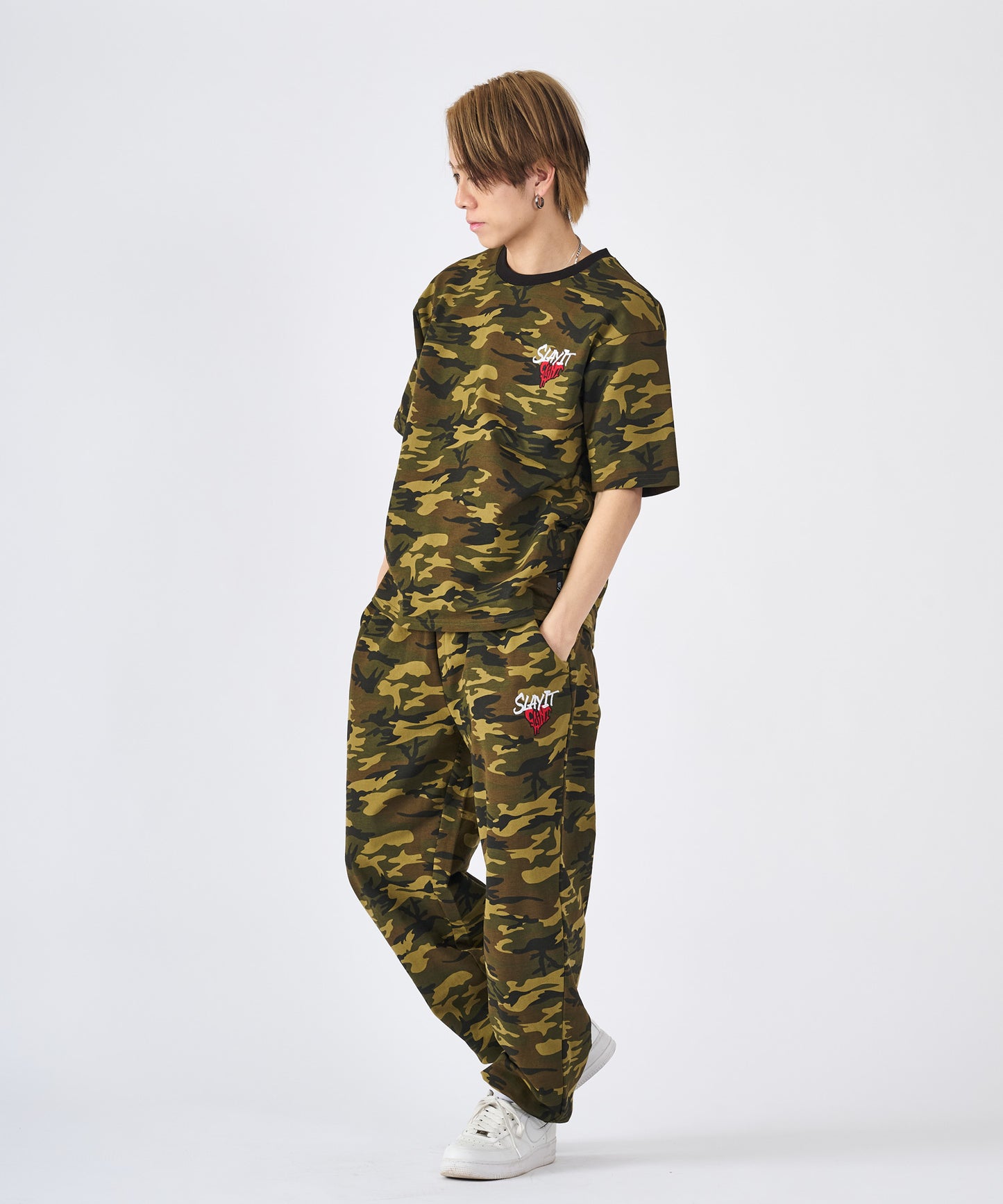 ハートワンポイントロゴ刺繍セットアップ