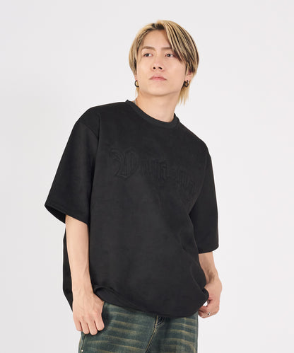 カットスエード　クロスエンボス半袖Tee