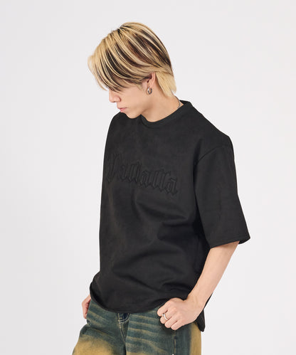 カットスエード　クロスエンボス半袖Tee