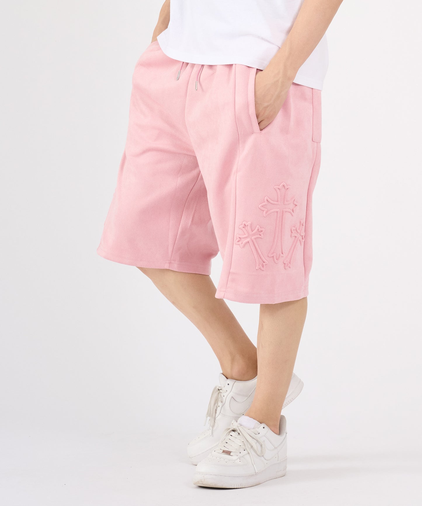 カットスエード　クロスエンボスショートパンツ
