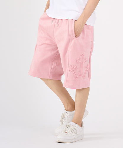 カットスエード　クロスエンボスショートパンツ
