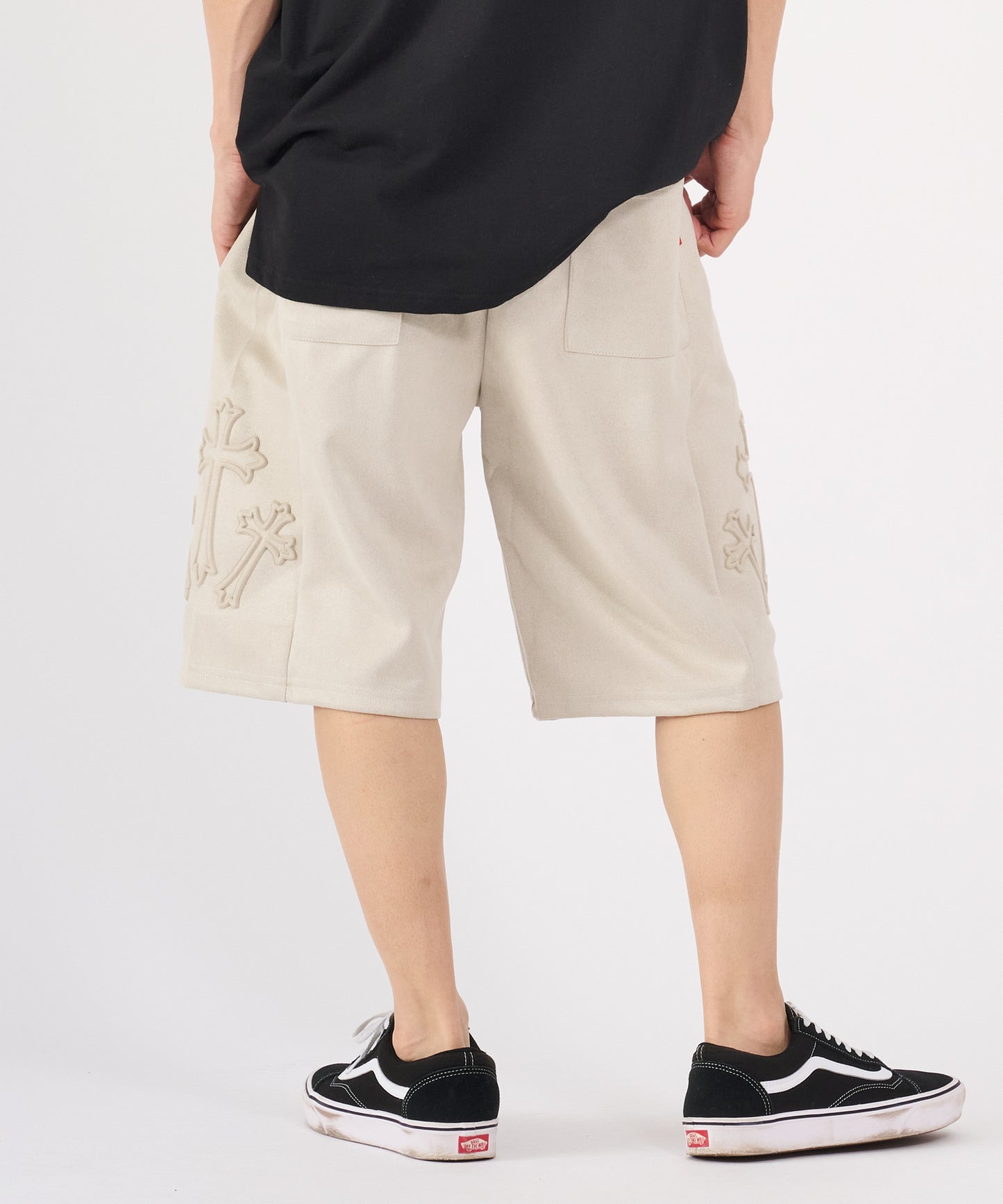 カットスエード　クロスエンボスショートパンツ