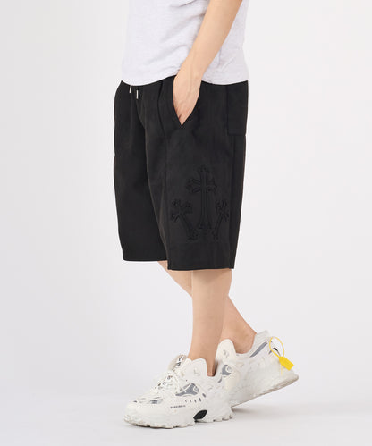 カットスエード　クロスエンボスショートパンツ