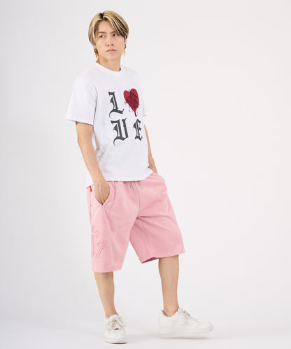 カットスエード　クロスエンボスショートパンツ
