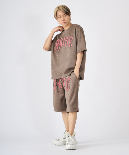 カットスエード　サガラ刺繍セットアップ