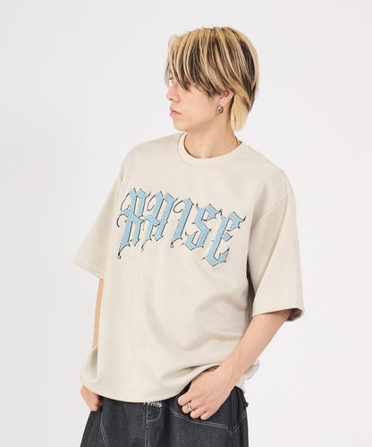 カットスエード　サガラ刺繍半袖Tシャツ