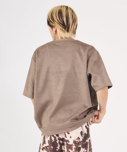カットスエード　サガラ刺繍半袖Tシャツ