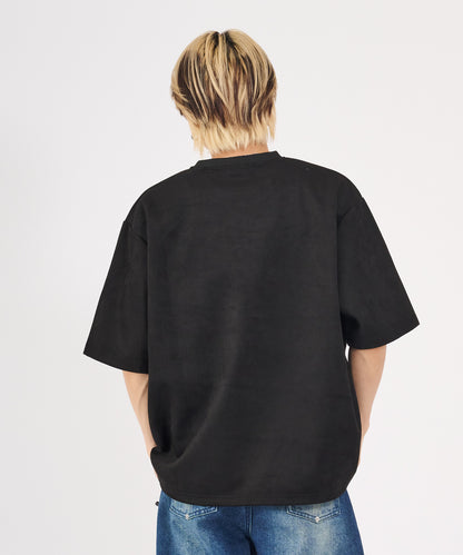 カットスエード　サガラ刺繍半袖Tシャツ