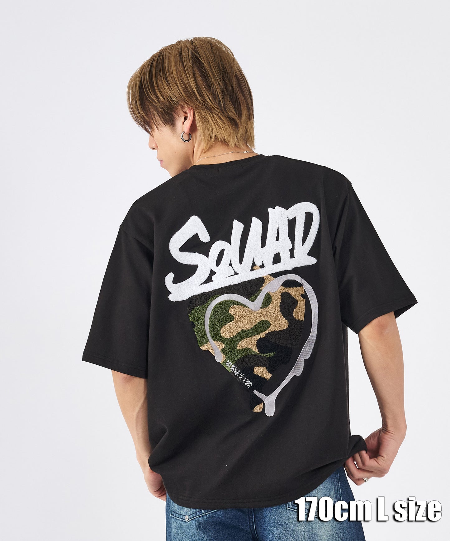 ハートサガラ刺繍半袖Tee