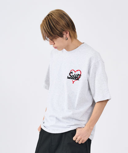 ハートサガラ刺繍半袖Tee