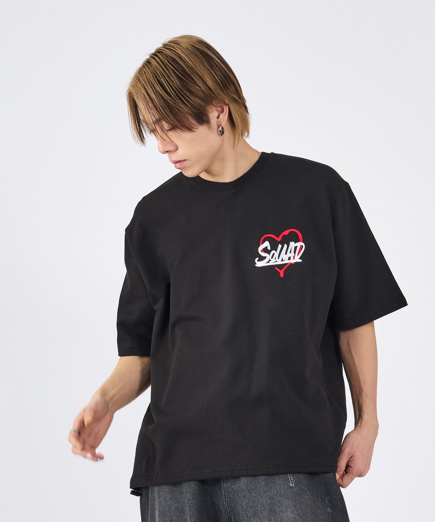 ハートサガラ刺繍半袖Tee