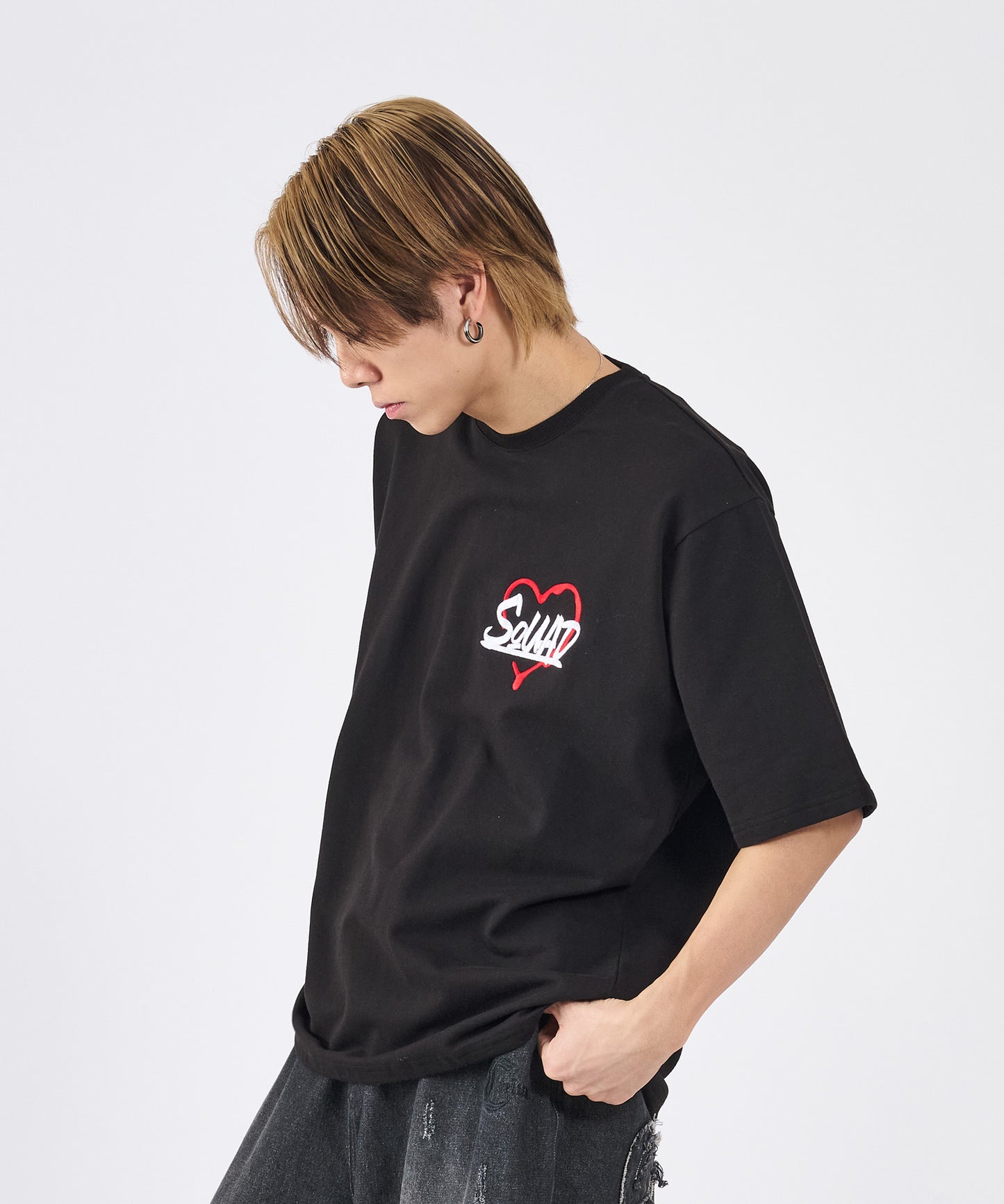 ハートサガラ刺繍半袖Tee