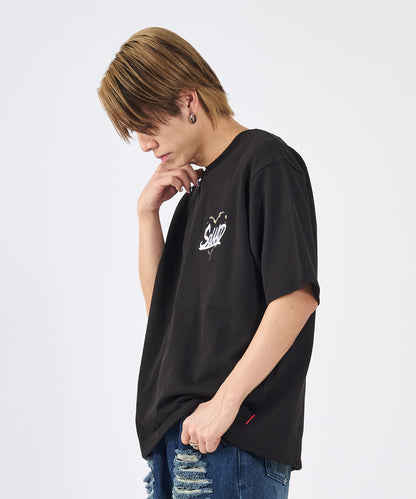 ハートサガラ刺繍半袖Tee