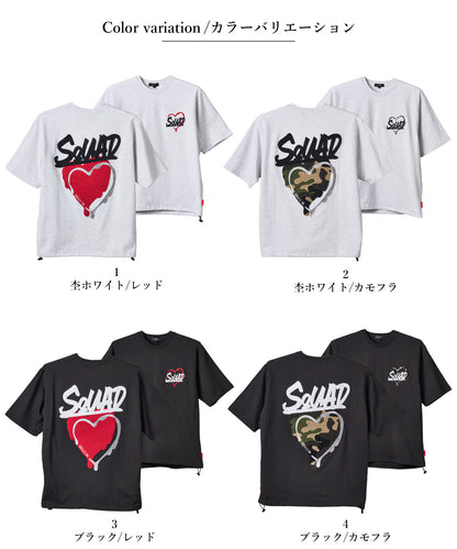 ハートサガラ刺繍半袖Tee