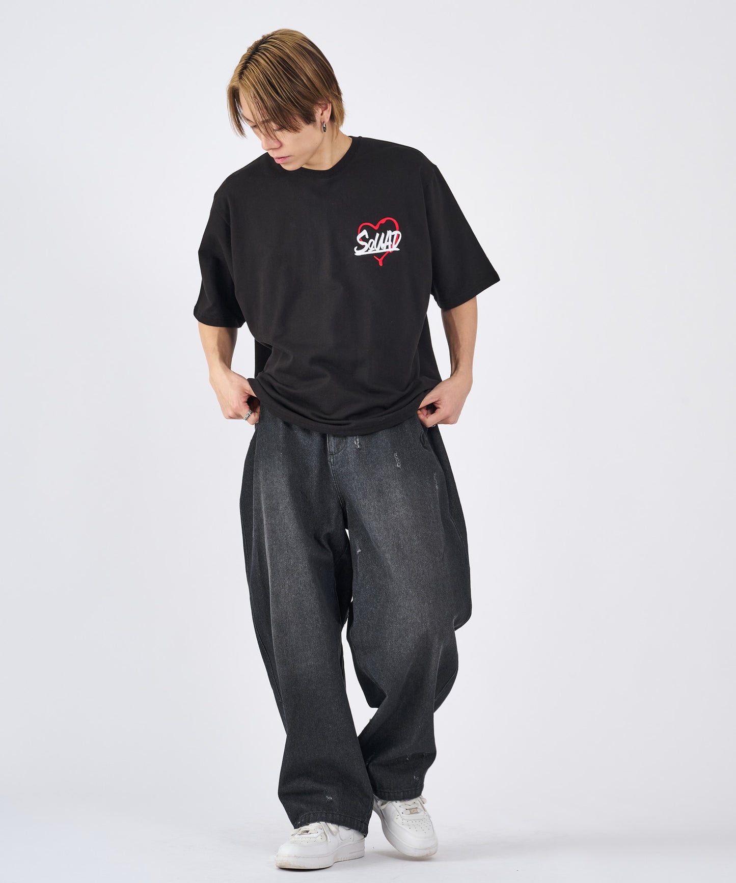 ハートサガラ刺繍半袖Tee