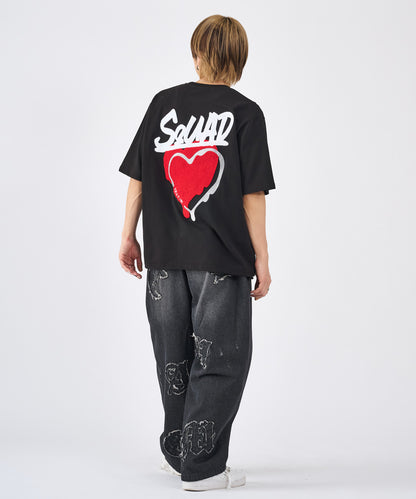 ハートサガラ刺繍半袖Tee