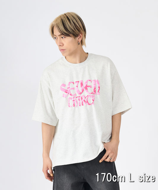 カモフラ発泡プリント半袖Tシャツ