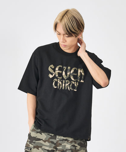 カモフラ発泡プリント半袖Tシャツ