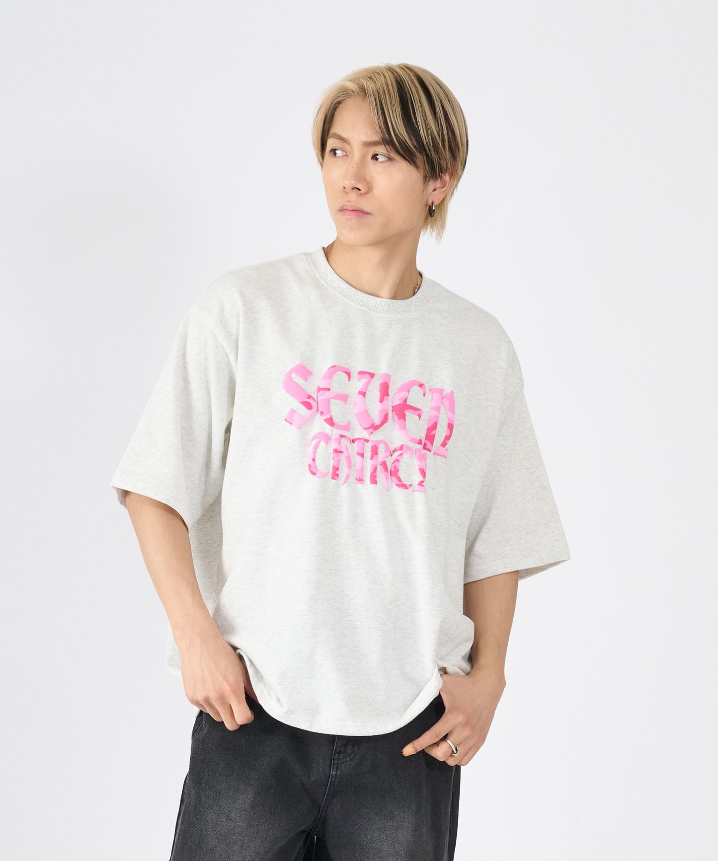 カモフラ発泡プリント半袖Tシャツ