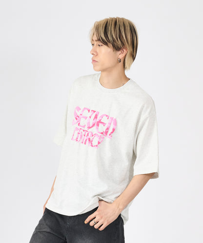 カモフラ発泡プリント半袖Tシャツ