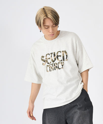 カモフラ発泡プリント半袖Tシャツ