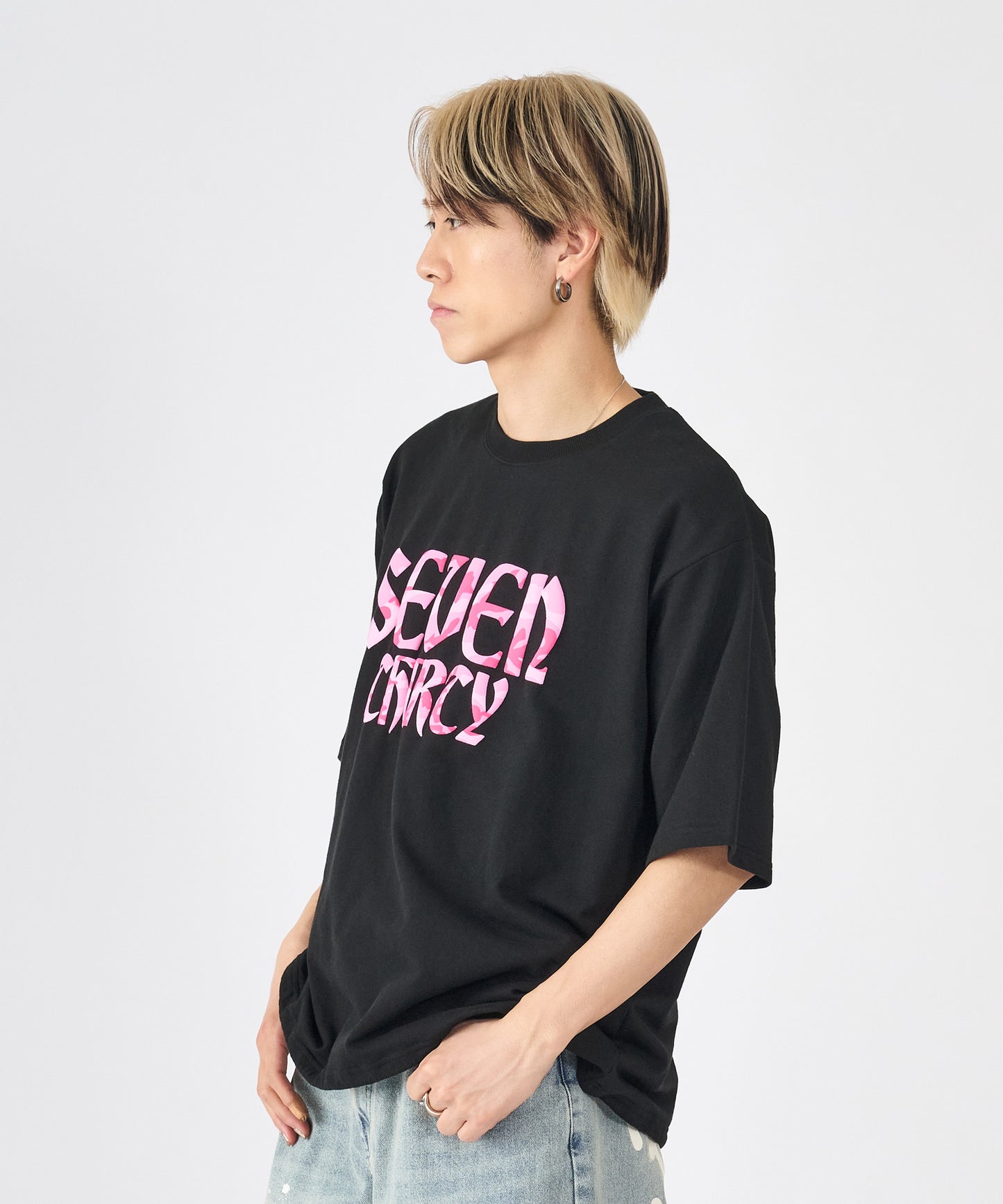 カモフラ発泡プリント半袖Tシャツ
