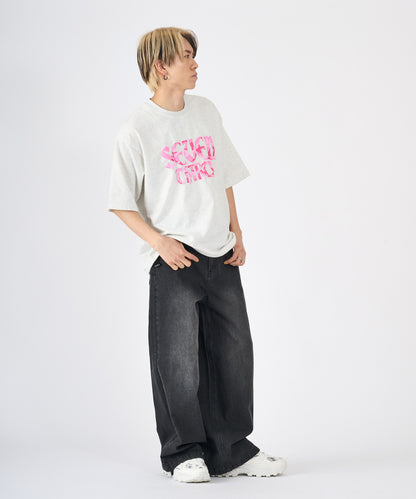 カモフラ発泡プリント半袖Tシャツ