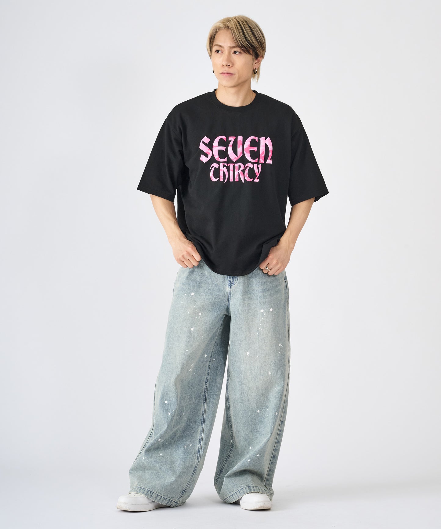 カモフラ発泡プリント半袖Tシャツ