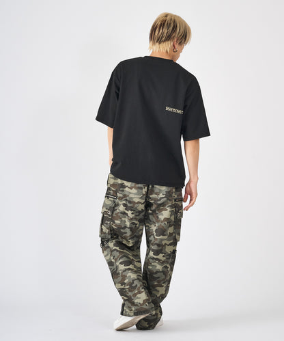 カモフラ発泡プリント半袖Tシャツ