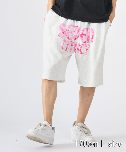 カモフラ発泡プリントショートパンツ