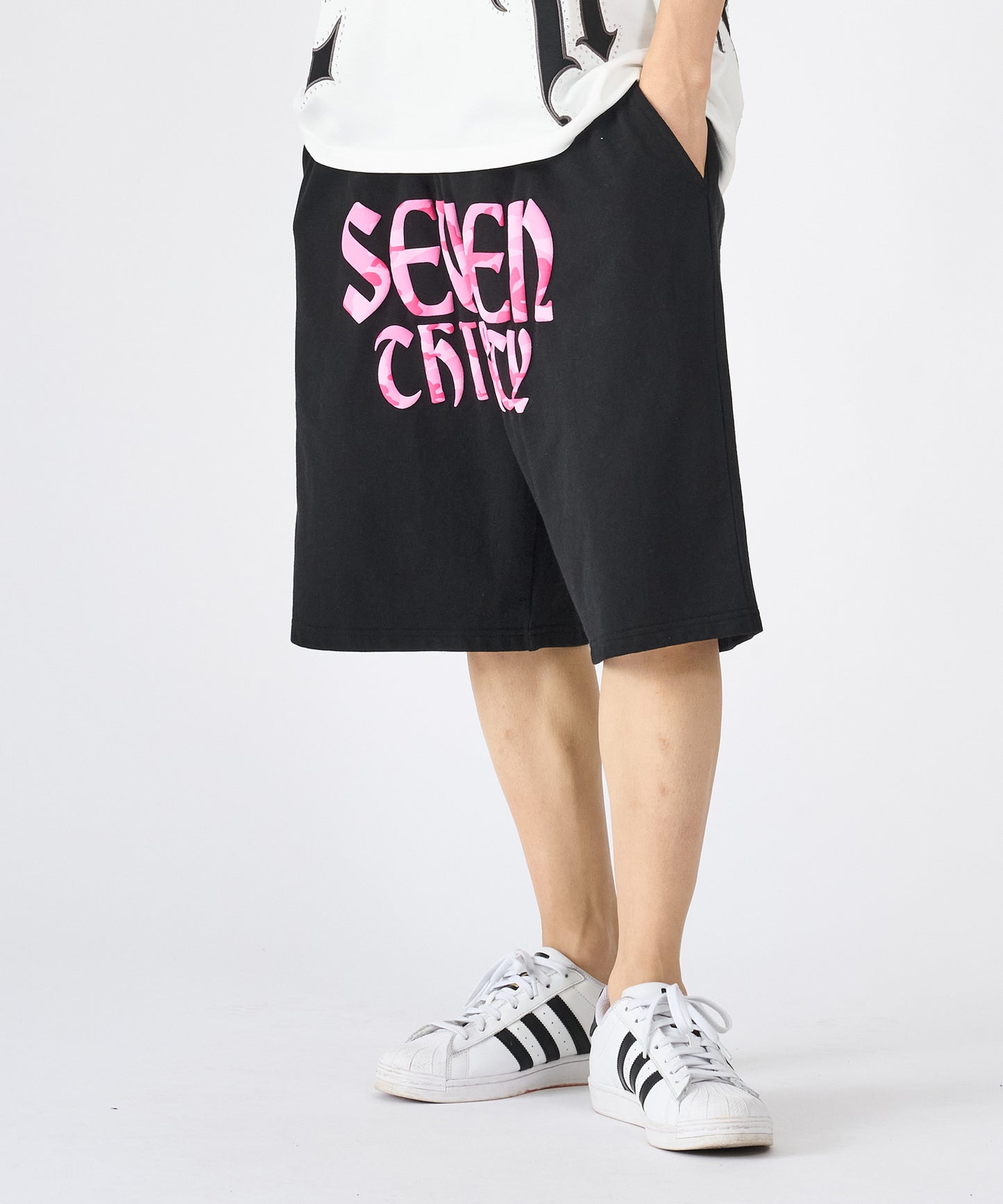 カモフラ発泡プリントショートパンツ