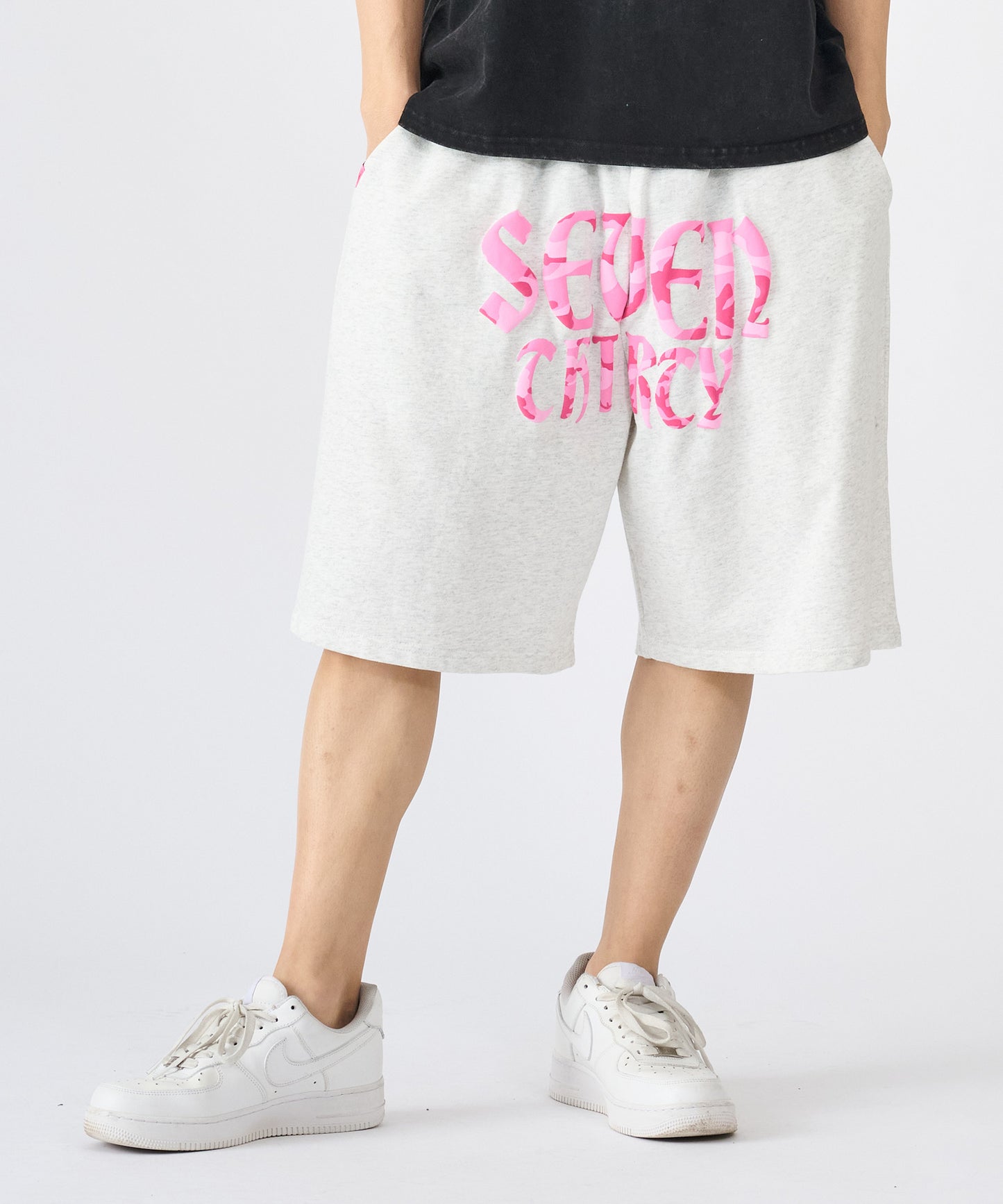 カモフラ発泡プリントショートパンツ