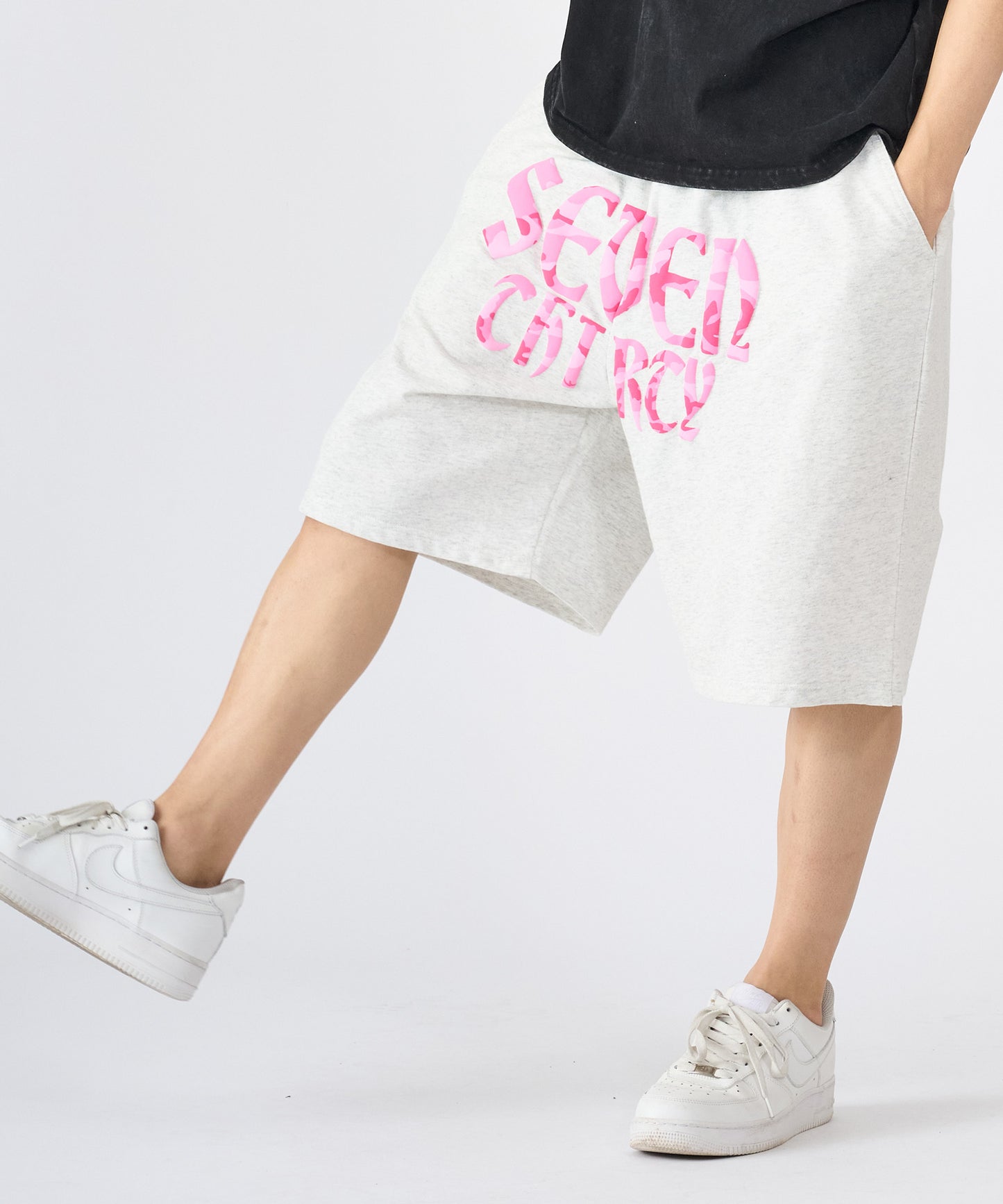 カモフラ発泡プリントショートパンツ