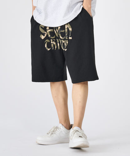 カモフラ発泡プリントショートパンツ